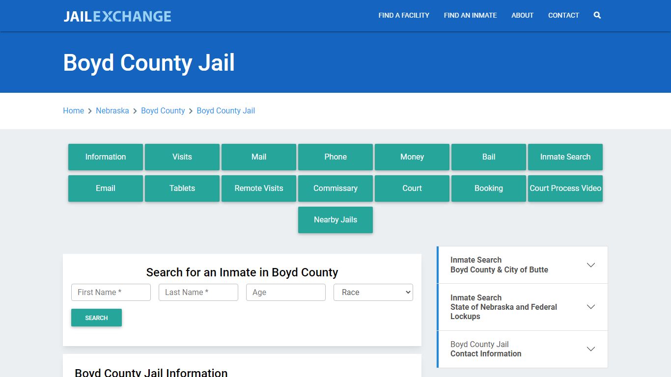 Boyd County Jail Roster Lookup, NE, Inmate Search - Jail Exchange